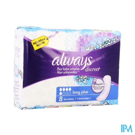 Always Discreet Incontinence Pad Long Plus 8 1