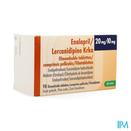 Enalapril/lercanidipine Krka 20/10mg Film.tabl 98