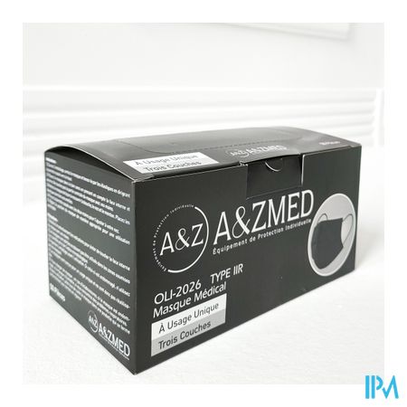 A&z Med Masques Chirurgicaux Type 2r Noir 50