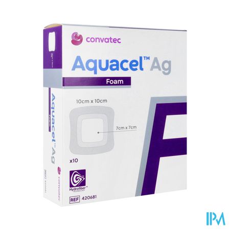 Aquacel Ag Foam Adhesif 10x10cm 10