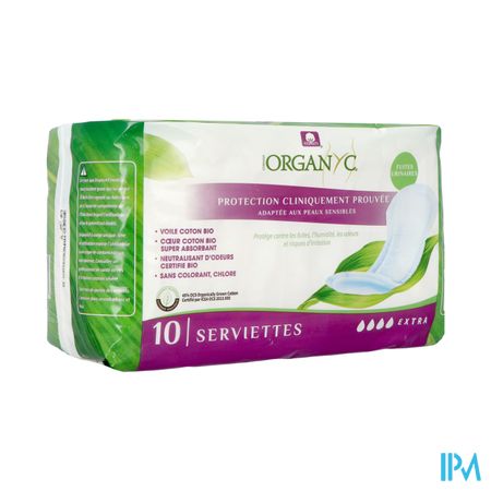 Organyc Fuites Urinaires Serviettes Extra 10