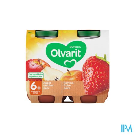 Olvarit Fruit Appel Aardbei 2x200g 6m61