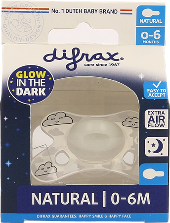 Difrax Fopspeen Natural 0-6m Nacht 2
