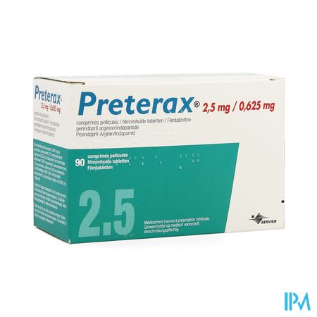 Preterax 2,5mg/0,625mg Impex.filmomh Tabl 90 Pip