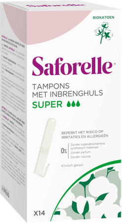 Saforelle Coton Protect Tampons Inbrengh. Super 14 3