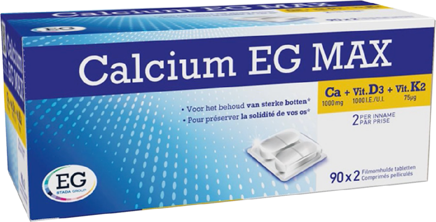 Calcium EG Max K2 1G/1000Ie/75Mcg Filmom.Tabl 90X2 1