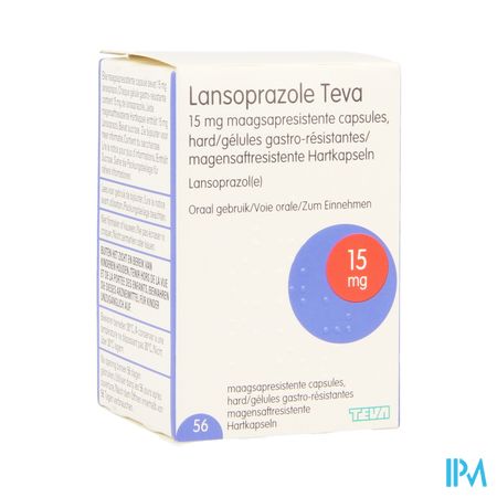 Lansoprazole Teva 15mg Maagsapresist Caps 56