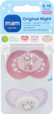 Mam Original Night Sucette Silic.pure 6-16m Rose 2 1