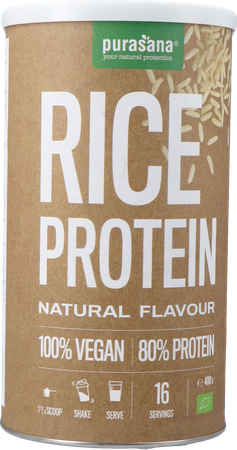 Purasana Vegan Rijst Protein 80% Naturel Bio 400g 2