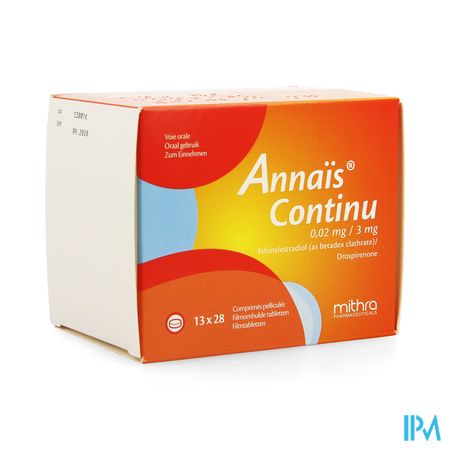 Annais Continu 3mg/0,020mg Filmomh Tabl 13 X 28