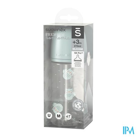 Suavinex Bonhomia Bottle Pa Sili. Owl Green 270ml 1