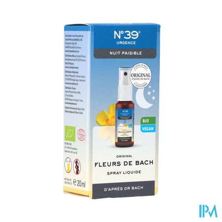 Fleurs de Bach Bio N°39 Urgence Nuit Spray 20ml