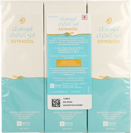 Oestrogel 0,06% Gel Fl Doseerpomp 3 X 80g 1