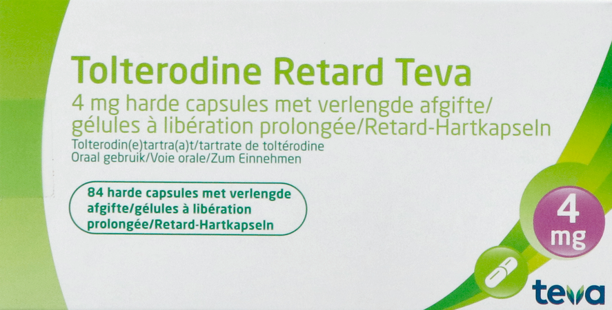 Tolterodine Retard Teva 4mg Caps Prol 84 1