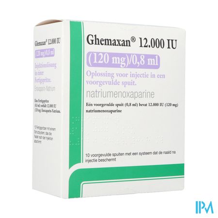 Ghemaxan 12.000ie 120mg/0,8ml Voorg.sp. 10+nldbesc