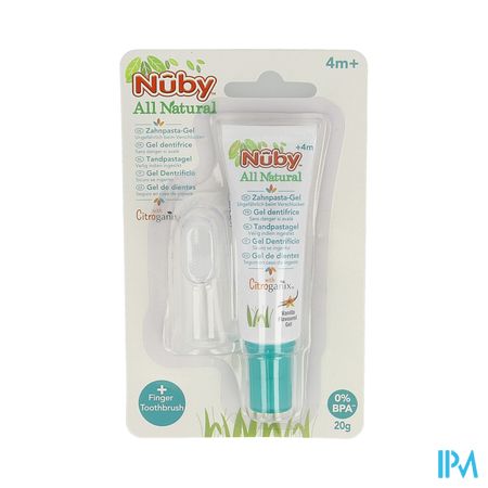 Nuby Citroganix Gel nettoyant gencives et dent + doigt massant – 15g - 4m+