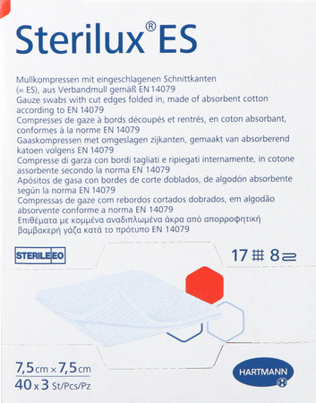 Hartmann Sterilux Es 7,5x7,5cm 8l. St. 40x3 P/s 1