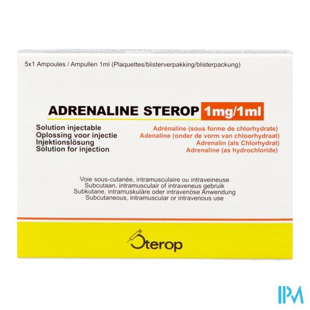 Adrenaline Hcl Sterop 1mg/ml Sol Inj Amp 5 1