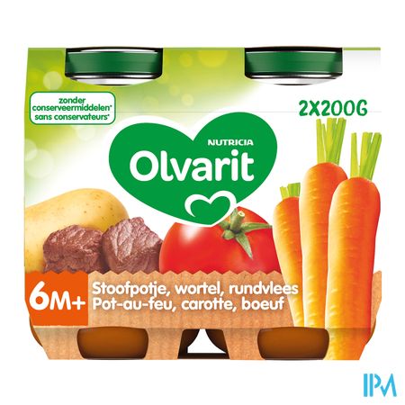 Olvarit Stoofpotje Wortel Rund 2x200g 6m04