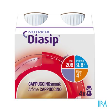 Diasip Cappuccino Fles 4x200ml