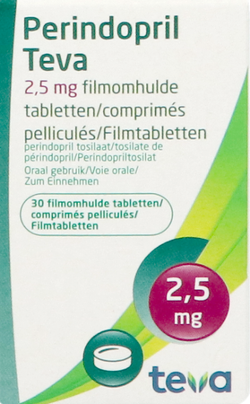 Perindopril Teva 2,5mg Comp Pell 30 X 2,5mg 2