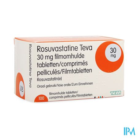 Rosuvastatine Teva 30mg Comp Pell 100 1