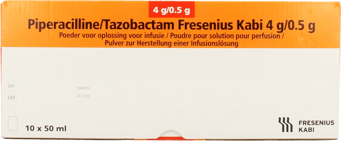 Piperacilline/tazobactam Fresenius Kabi 4g/0,5g 50ml Vial 1