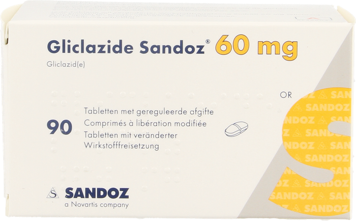 Gliclazide Sandoz 60mg Geregul.afgifte Comp 90 1