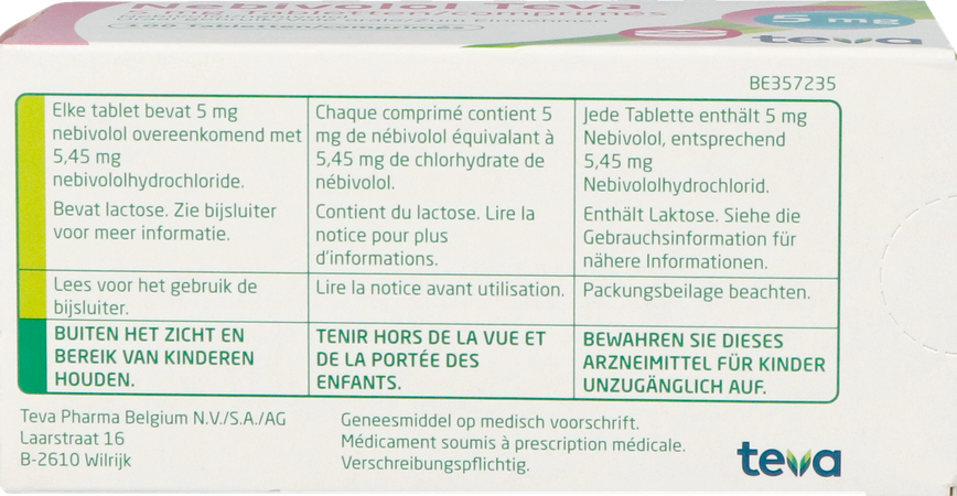 Nebivolol Teva Comp 100 X 5mg 4