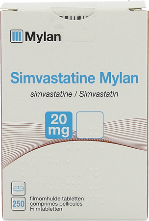 Simvastatine Viatris 20mg Comp Pell 250 Fl Hdpe 1