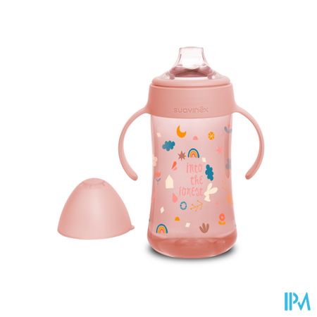 Suavinex Feeding Forest Flesje Handgr. Roze 270ml 4