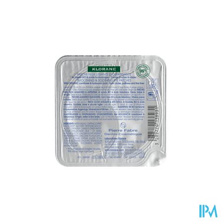 Klorane Gezicht Korenbl.bio Patch Gladm.hydrog.1x2 1