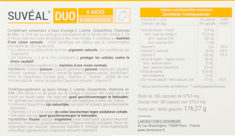 Suveal Duo 6m Caps 180 4