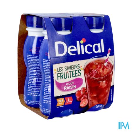 Delical Fruitdrink Druiven 4x200ml