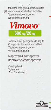 Vimovo 500mg/20mg Gereguleerde Afgifte Tabl 30 1