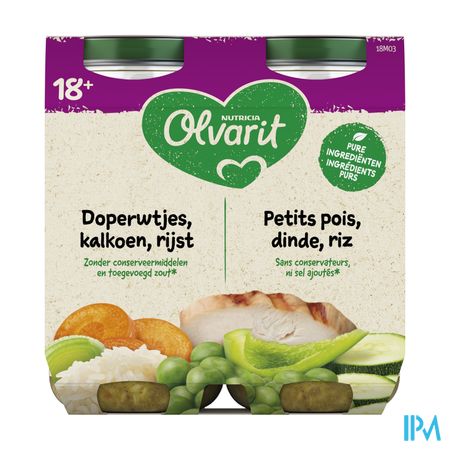 Olvarit Doperwtjes Kalkoen Risotto 2x250g 18m01 1