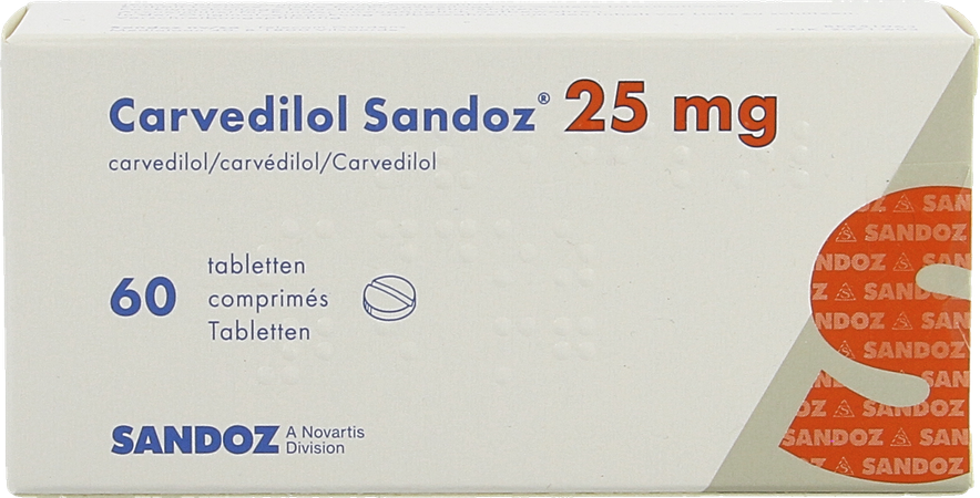 Carvedilol Sandoz 25mg Comp 60 2