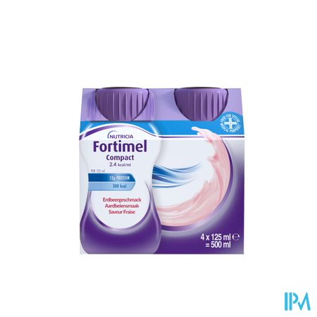 Fortimel Compact 2.4kcal Aardbei 4x125ml