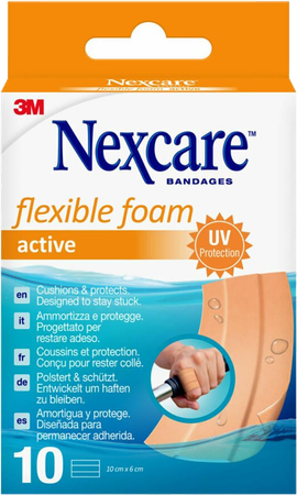 Nexcare 3m Flexible Foam Active Ha Pleist.strip 10 6
