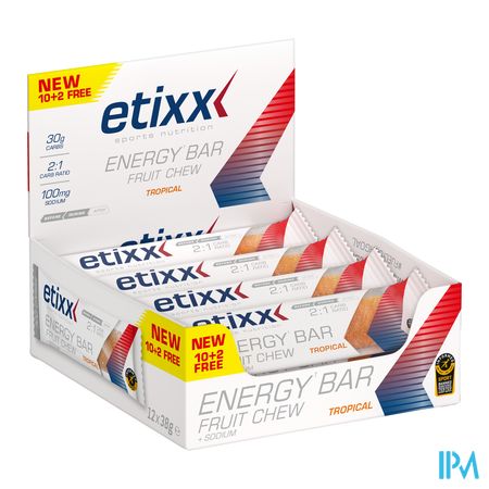 Etixx Energy Bar Fruit Tropical 12x38g 1