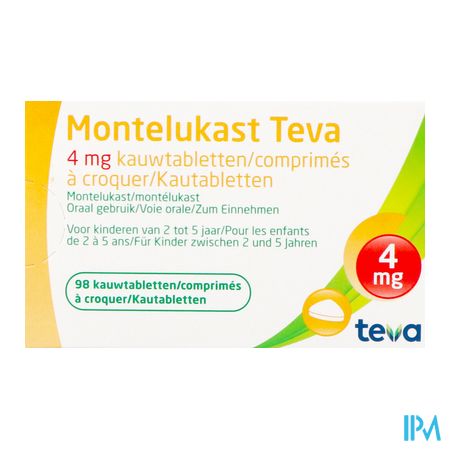 Montelukast Teva 4mg Kauwtabletten 98 X 4mg 2