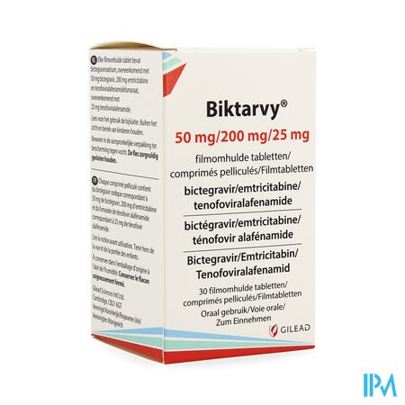 Biktarvy 50mg/200mg/25mg Comp Pell 30 Bottle