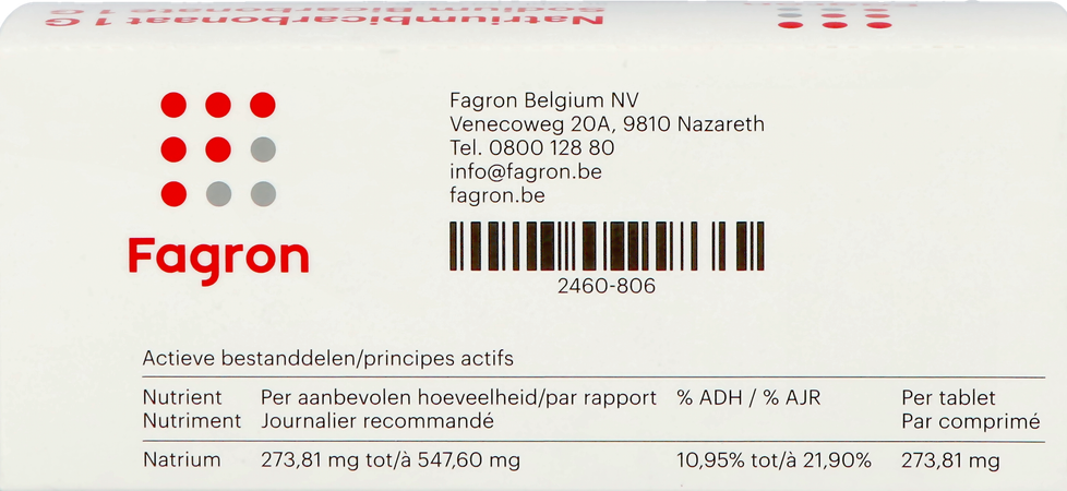 Bicarbonate Sodium 1g Ud Tabl 50 Fag 4