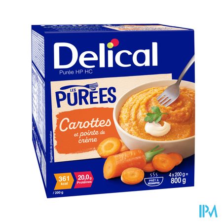 Delical Puree Wortelen Hphc 4x200g