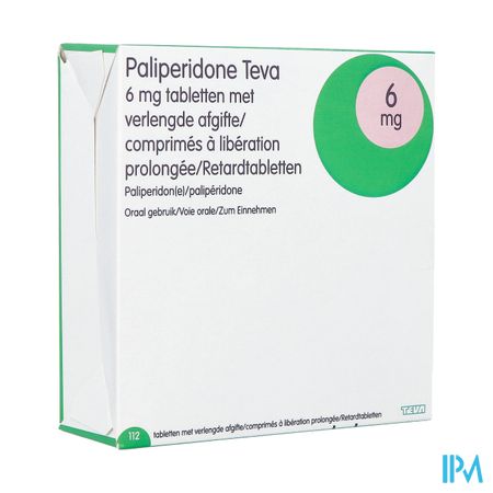 Paliperidone Teva 6mg Verl.afgifte Comp 112 X 6mg 2