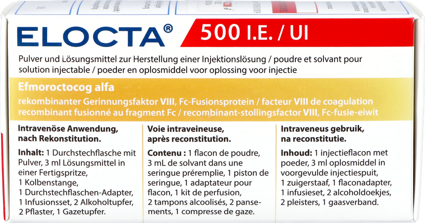 Elocta 500ui Pdr+solv Pour Sol Inj 1 1