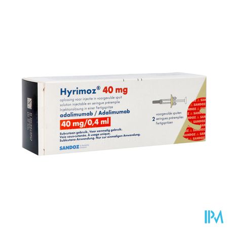 Hyrimoz 40mg Opl Inj 40mg/0,4ml Voorgev. Spuit 2