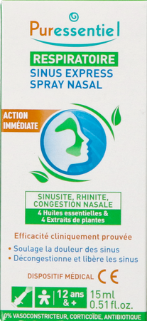 Puressentiel Ademhal.sinus Expr.neusspray Bio 15ml 5
