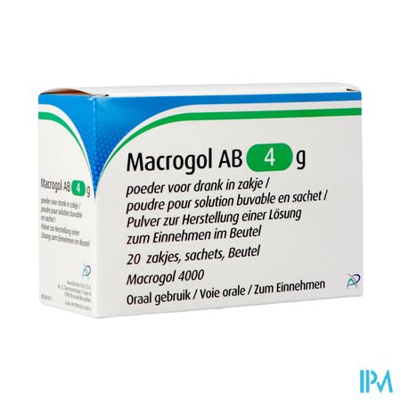 Macrogol Ab 4g Pdr Pour Sol Buvable Sach 20