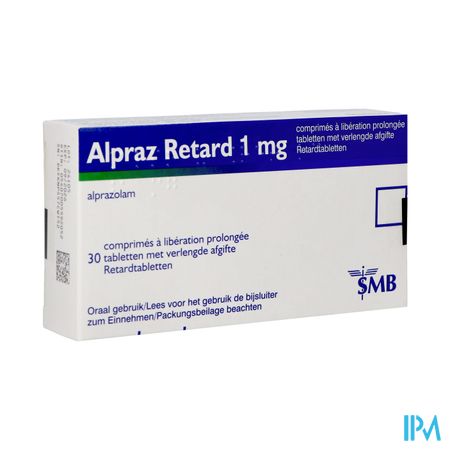 Alpraz Retard 1mg Tabl Verlengde Afgite 30